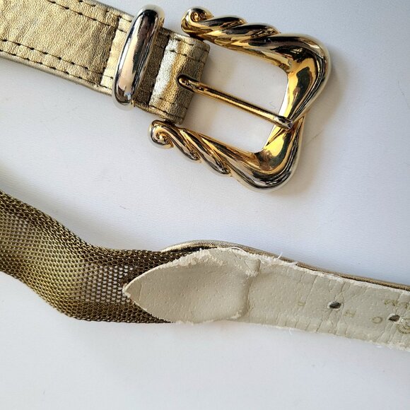 Susi Roher belt with gold metal mesh and hearts design. - Picture 9 of 9
